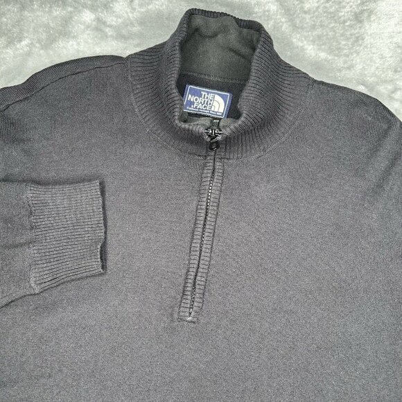 The North Face Sweater Mens Large Wool Blend Quarter 1/4 Zip Mock Neck Outdoors - Picture 3 of 11
